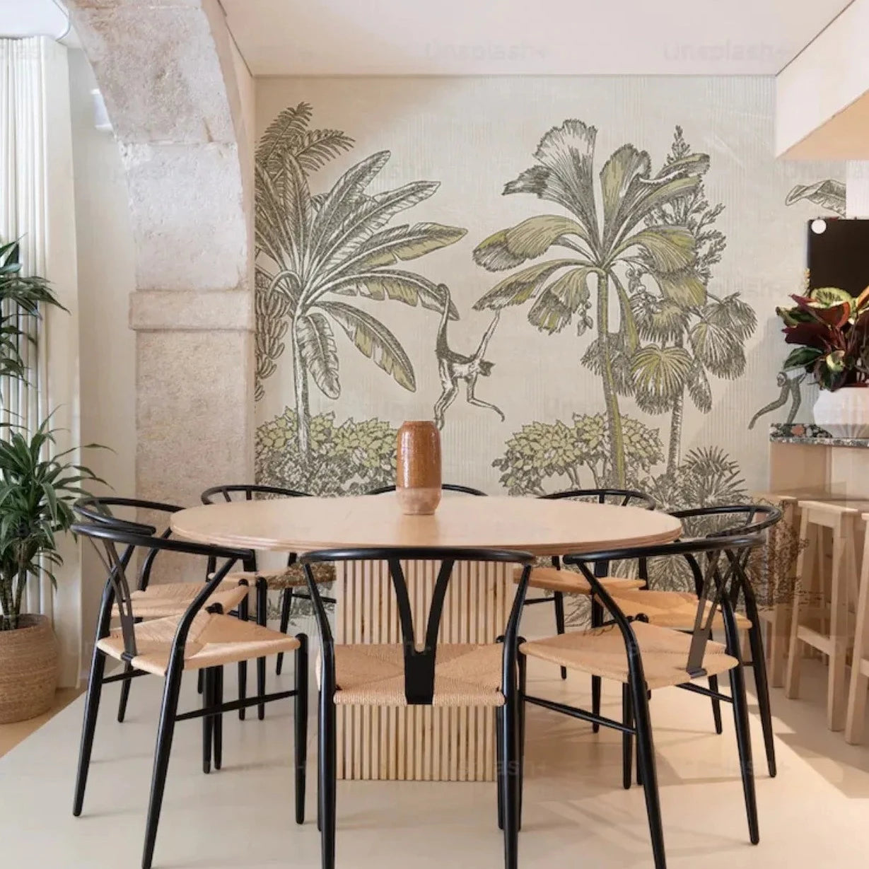 Papel mural Jungle Mostaza