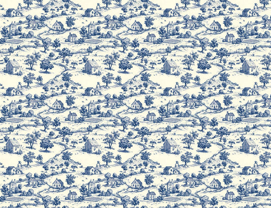 Papel Mural Toiley de Jouy Pradera Azul