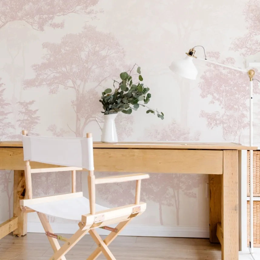 Papel Mural Árboles Rosa
