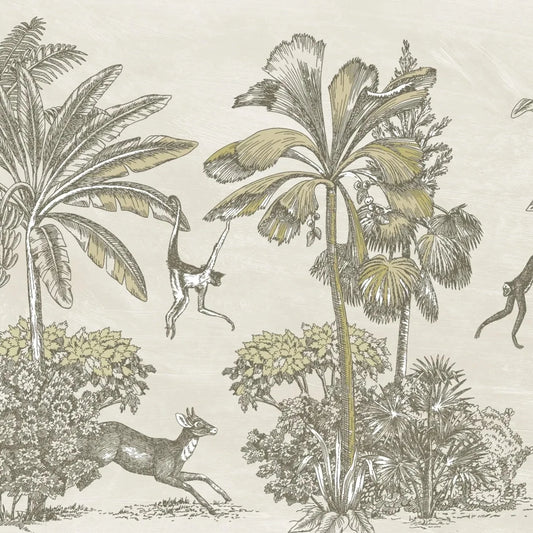 Papel mural Jungle Mostaza