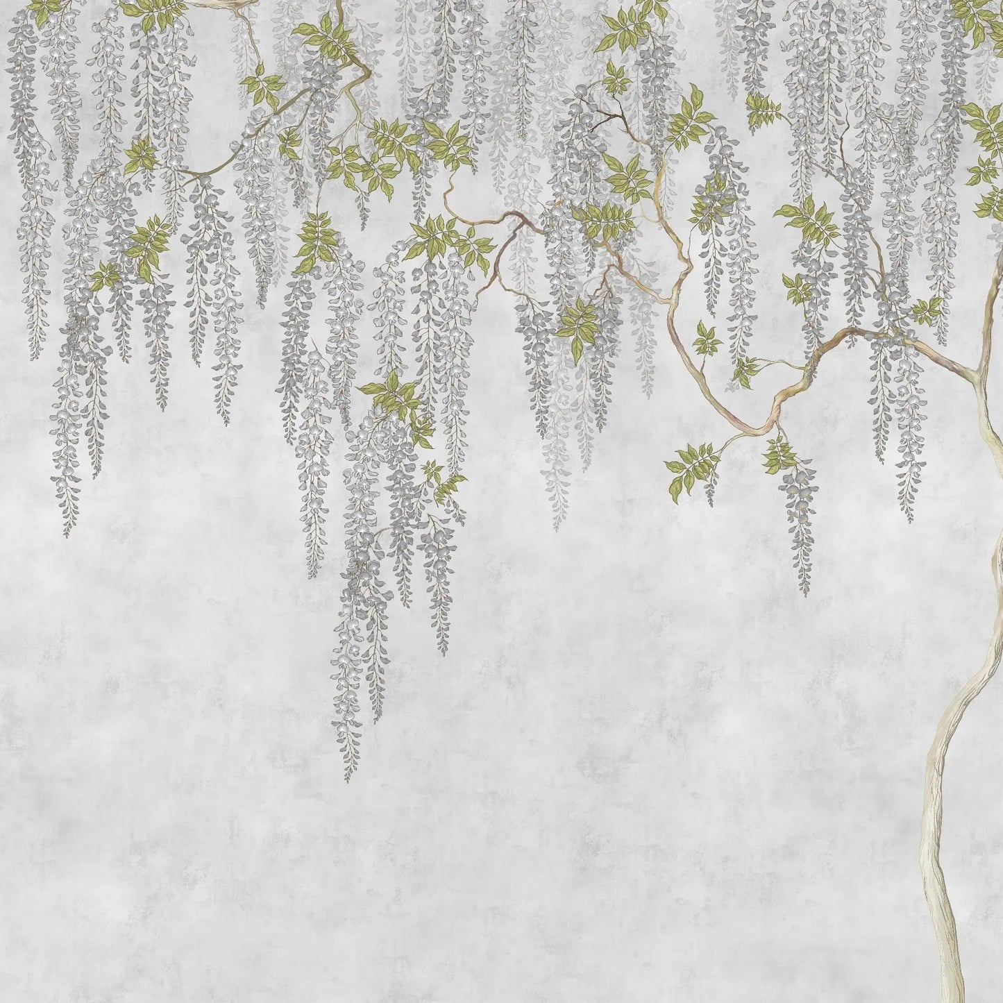 Papel Mural Flor De La Pluma Gris