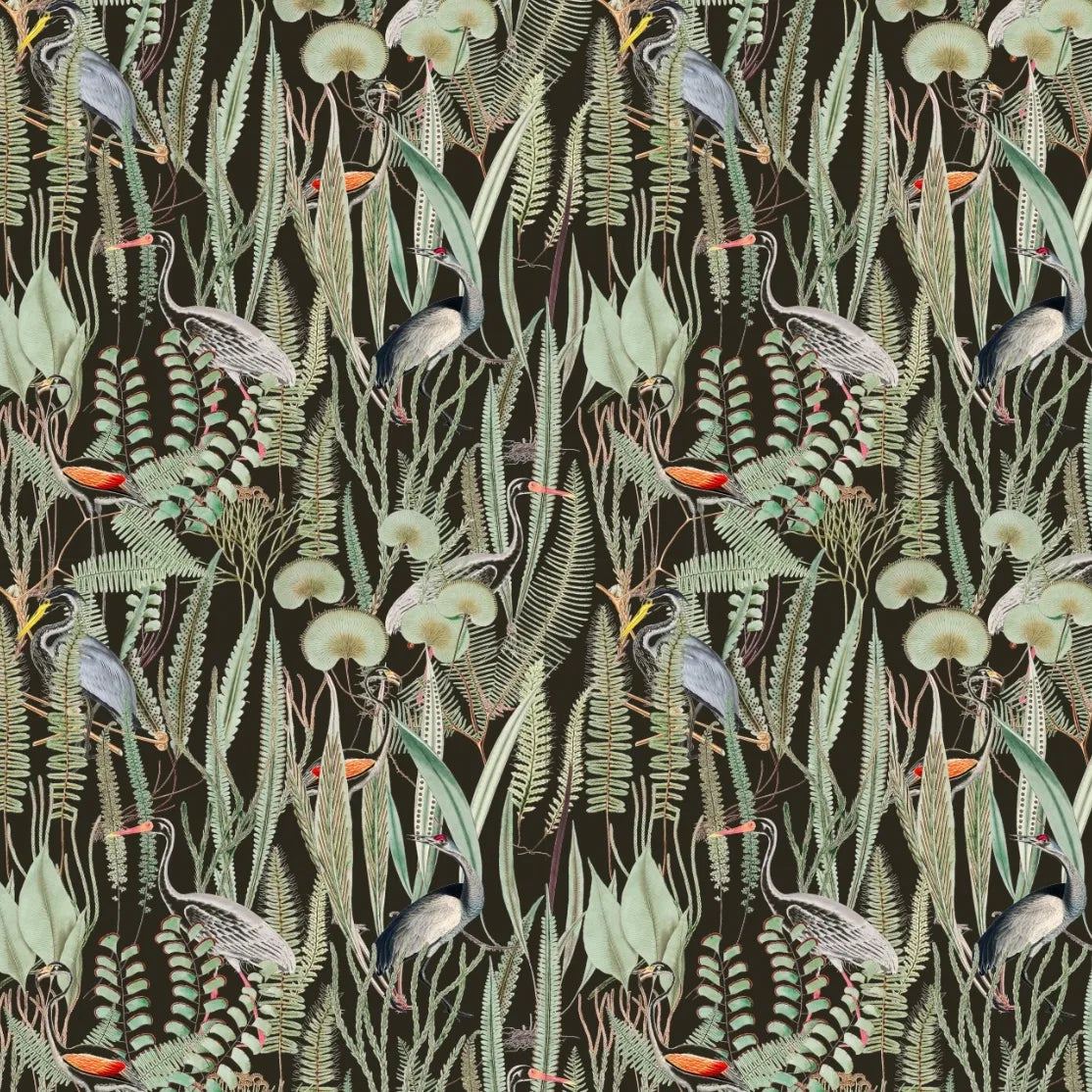 Papel Mural Garzas Negras