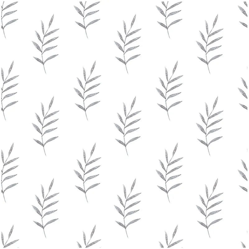 Papel Mural Hojas Grises