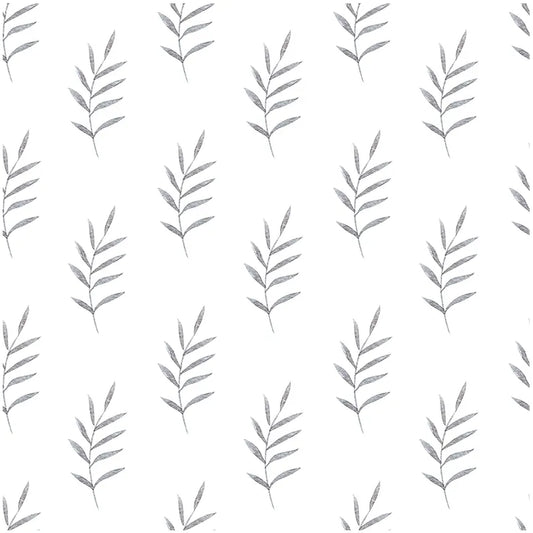 Papel Mural Hojas Grises