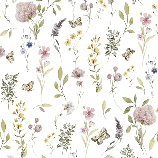 Papel Mural Jardín Rosado