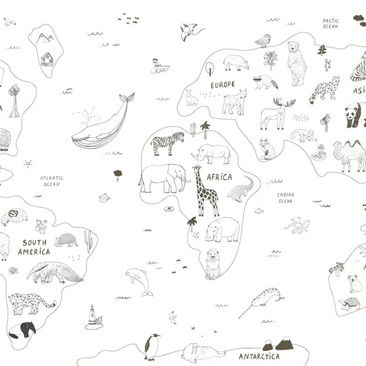 Papel Mural Mapa Dibujado