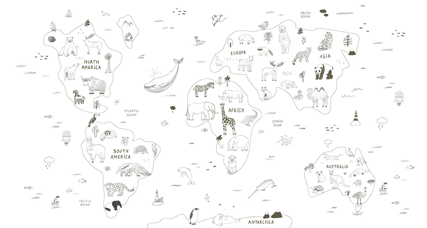 Papel Mural Mapa Dibujado