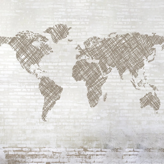 Papel Mural Mapa Ladrillo