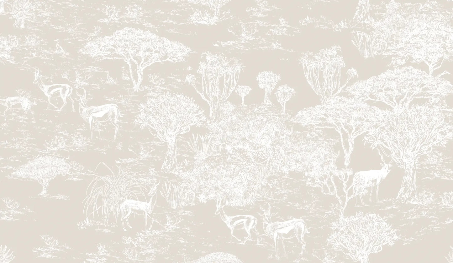 Papel mural ciervos beige