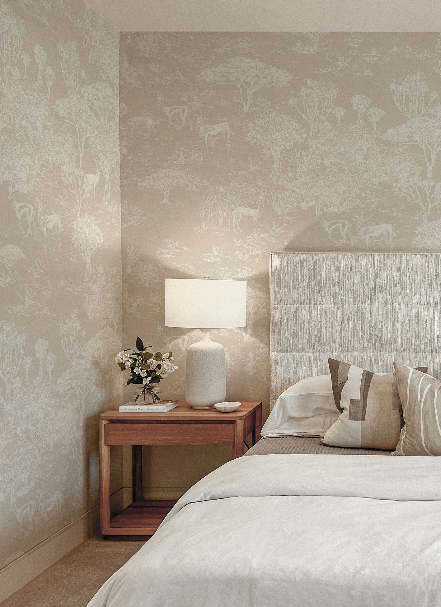 Papel Mural ciervos Beige