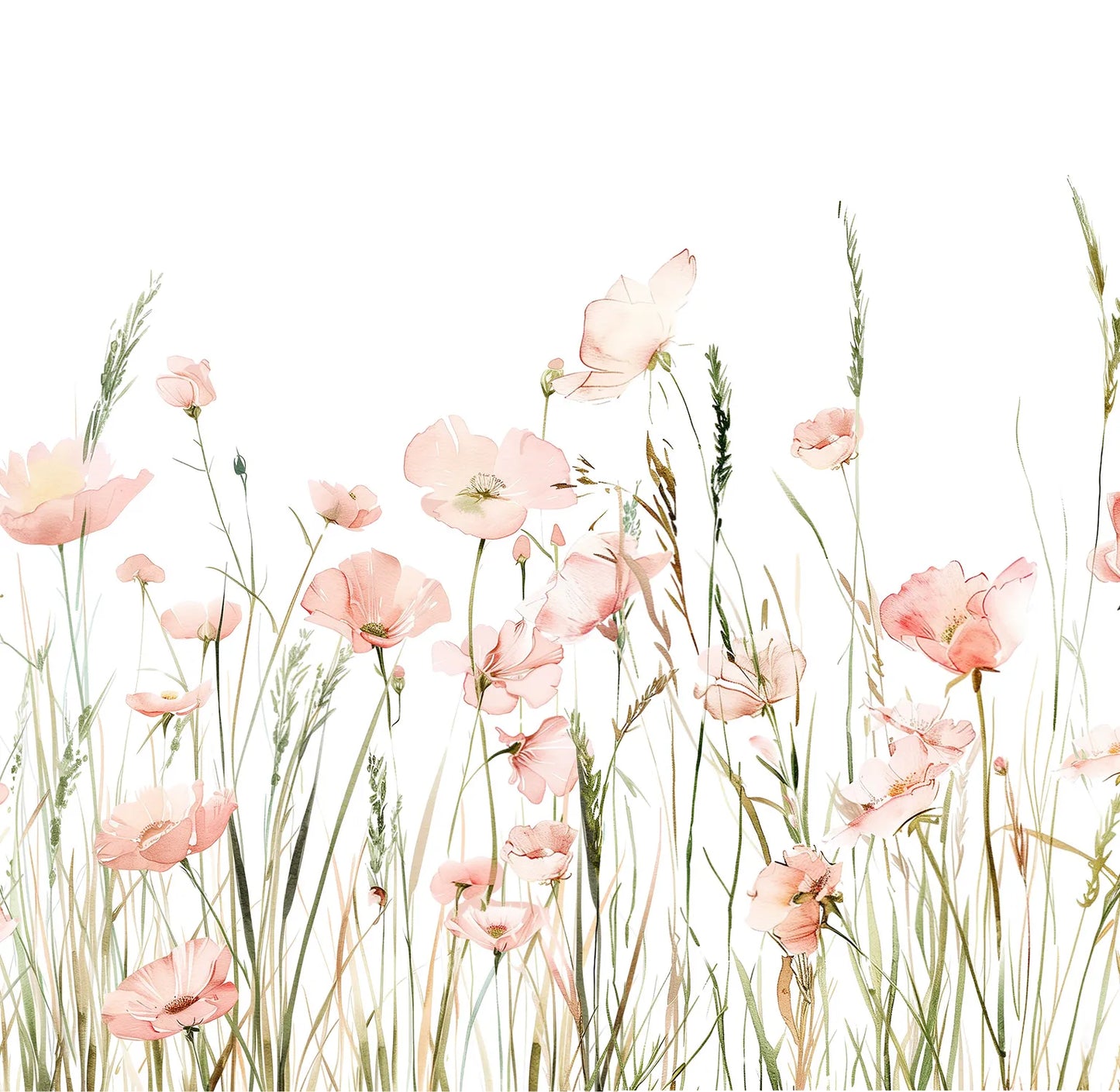 Papel Mural Flores Silvestres Rosa