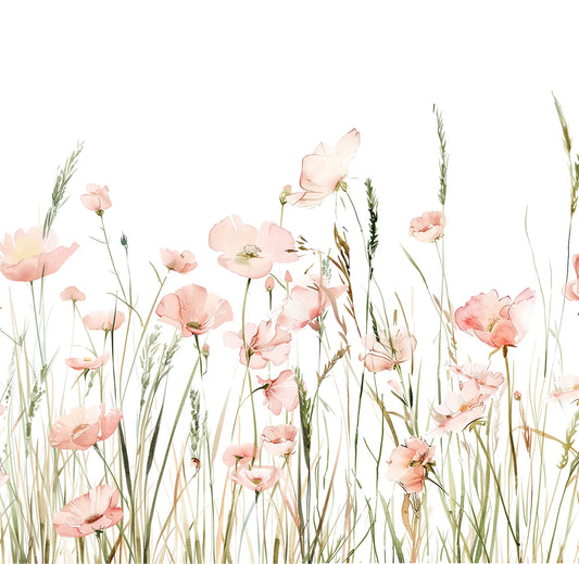 Papel Mural Flores Silvestres Rosa