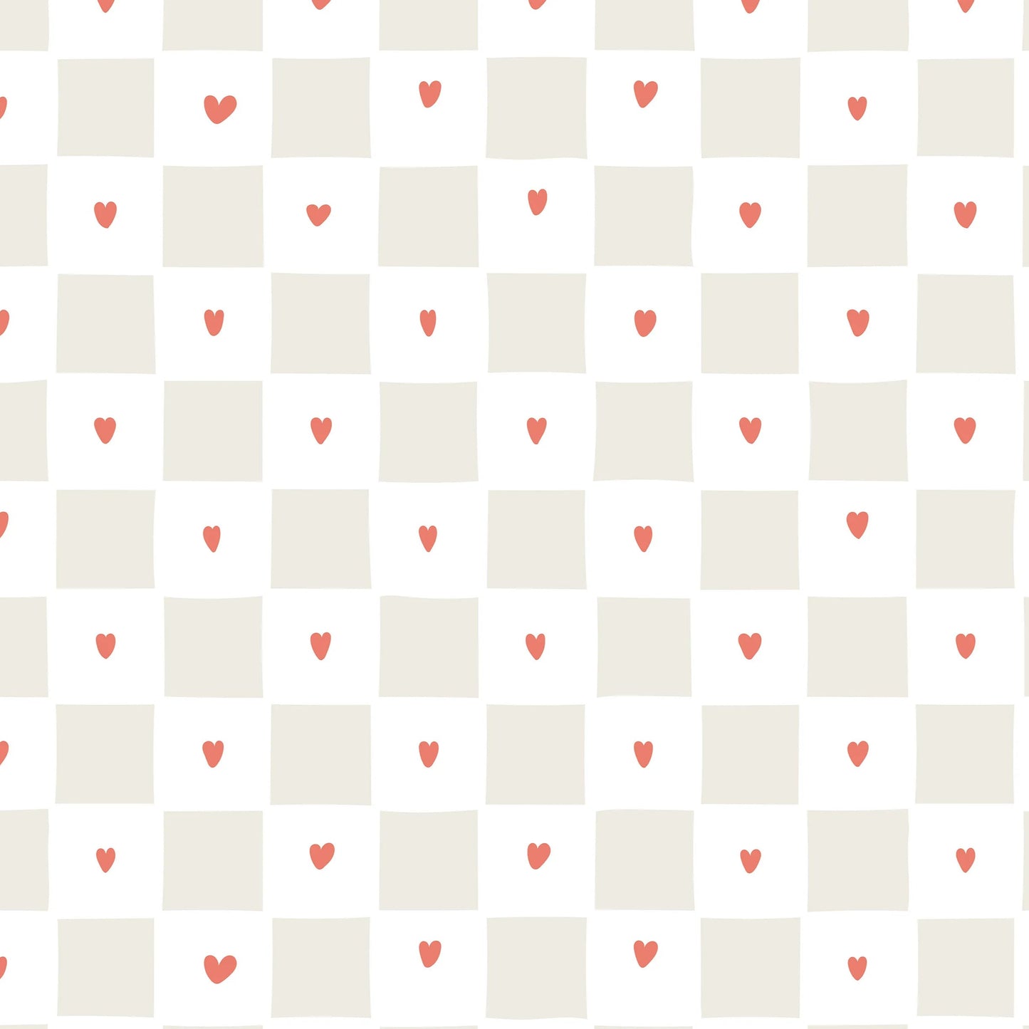 Papel Mural Amor a Cuadros Beige