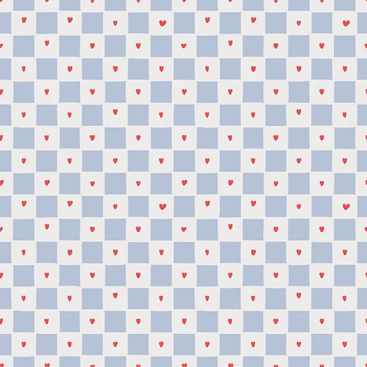 Papel Mural Amor a Cuadros Celeste