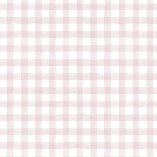 Papel Mural Cuadrillé Acuarelado Rosa