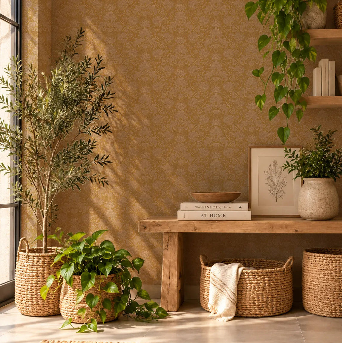 Papel Mural Jardín Real Dorado