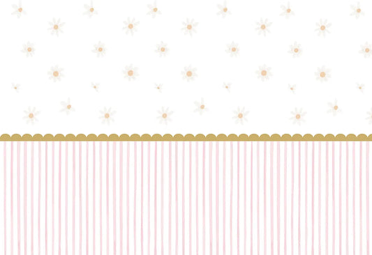 Papel Mural Margaritas y Rayitas