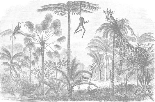 Papel Mural Paraíso Salvaje Negro