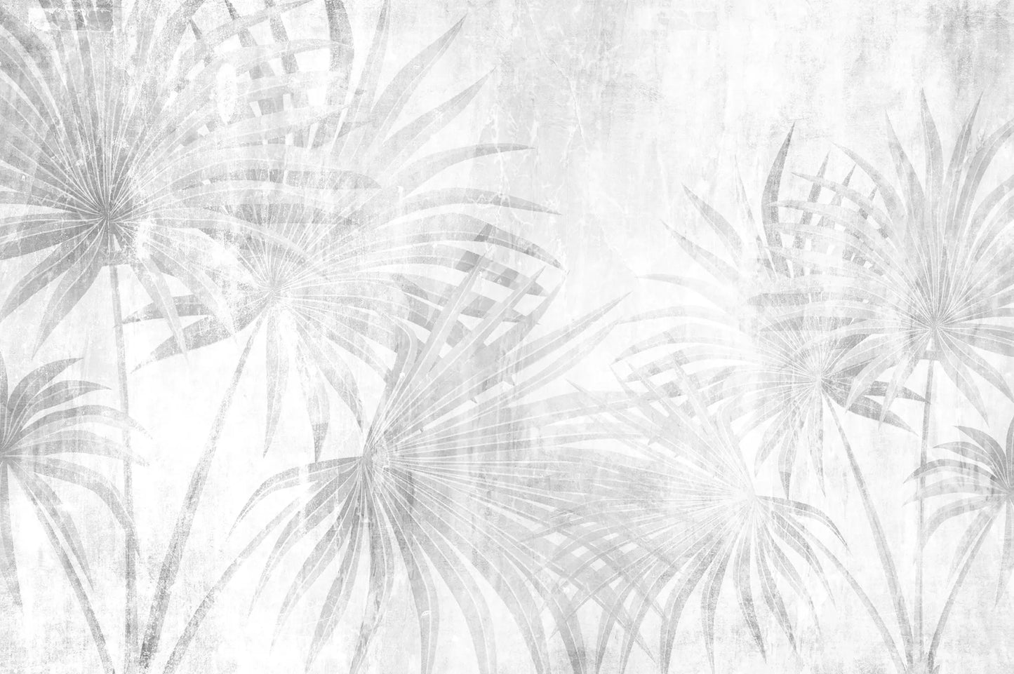 Papel mural hojas tropical gris