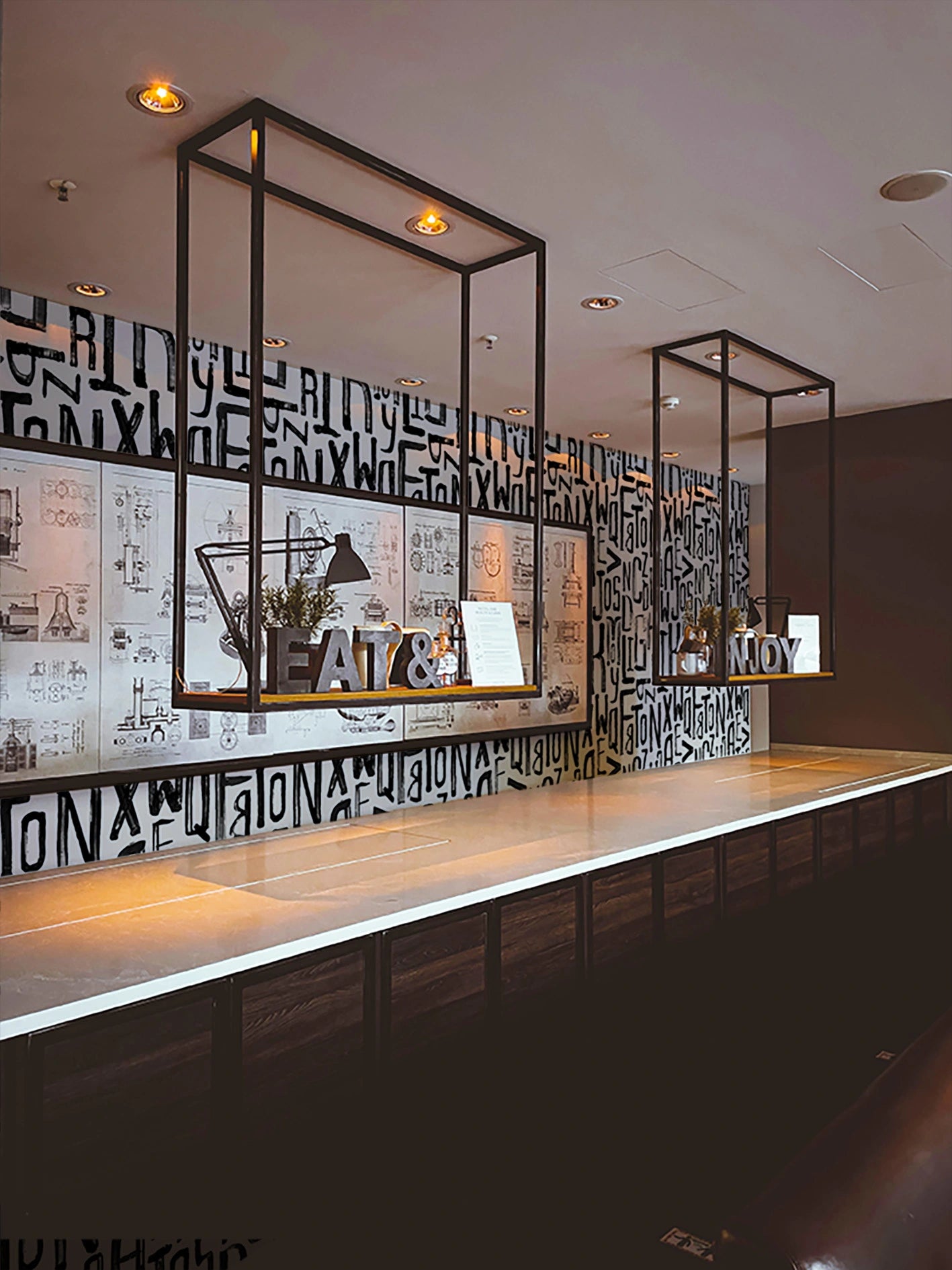 Papel Mural Letras Negras