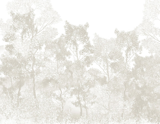 Papel Mural conjunto de arboles beige