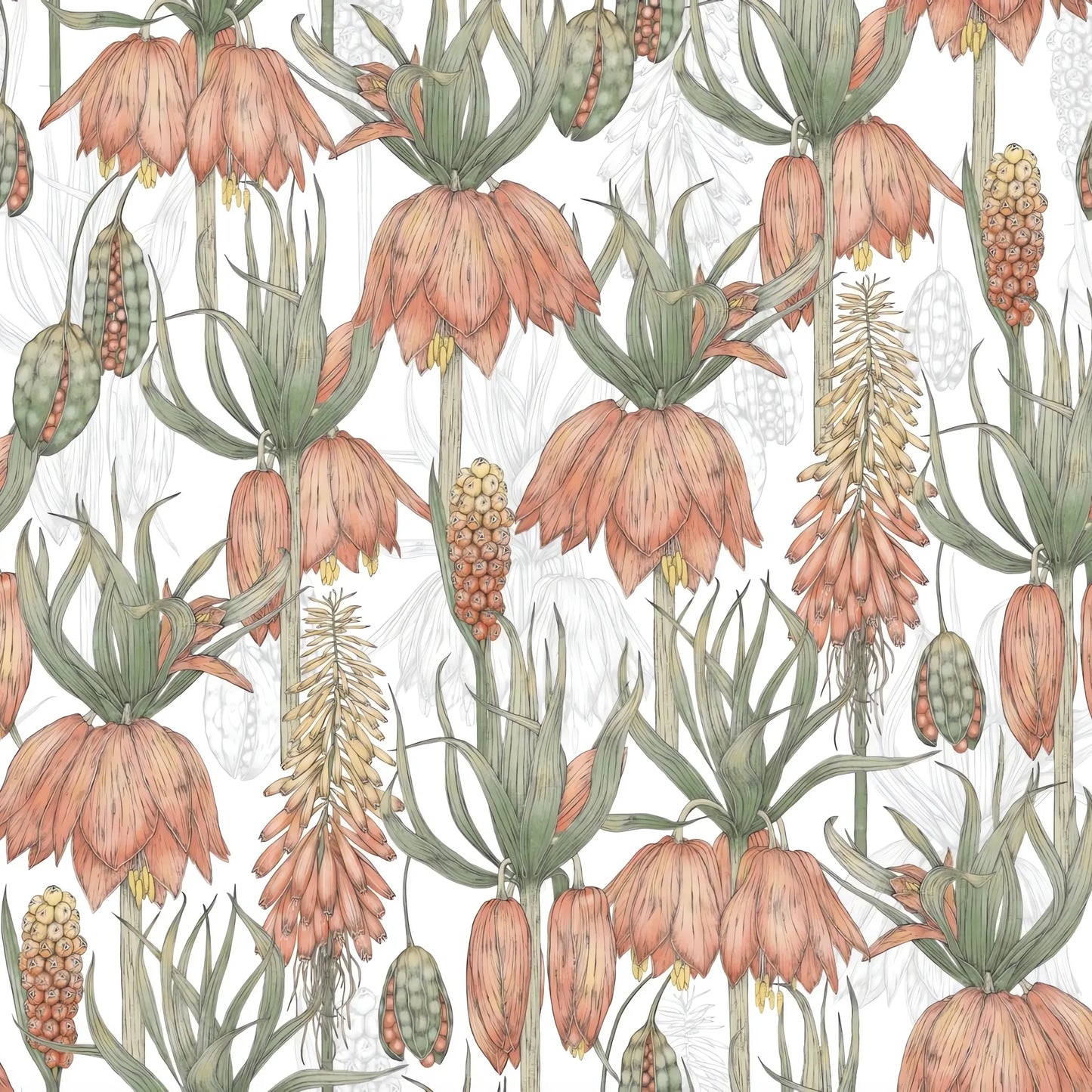 Papel Mural Flor Corona Blanca