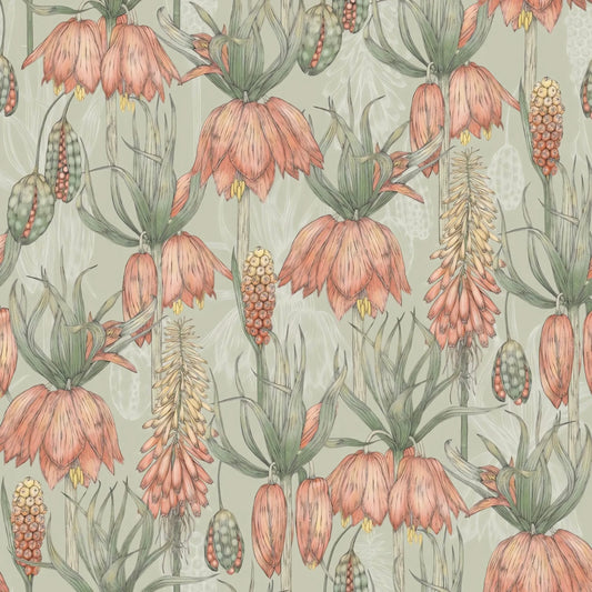 Papel Mural Flor Corona Verde