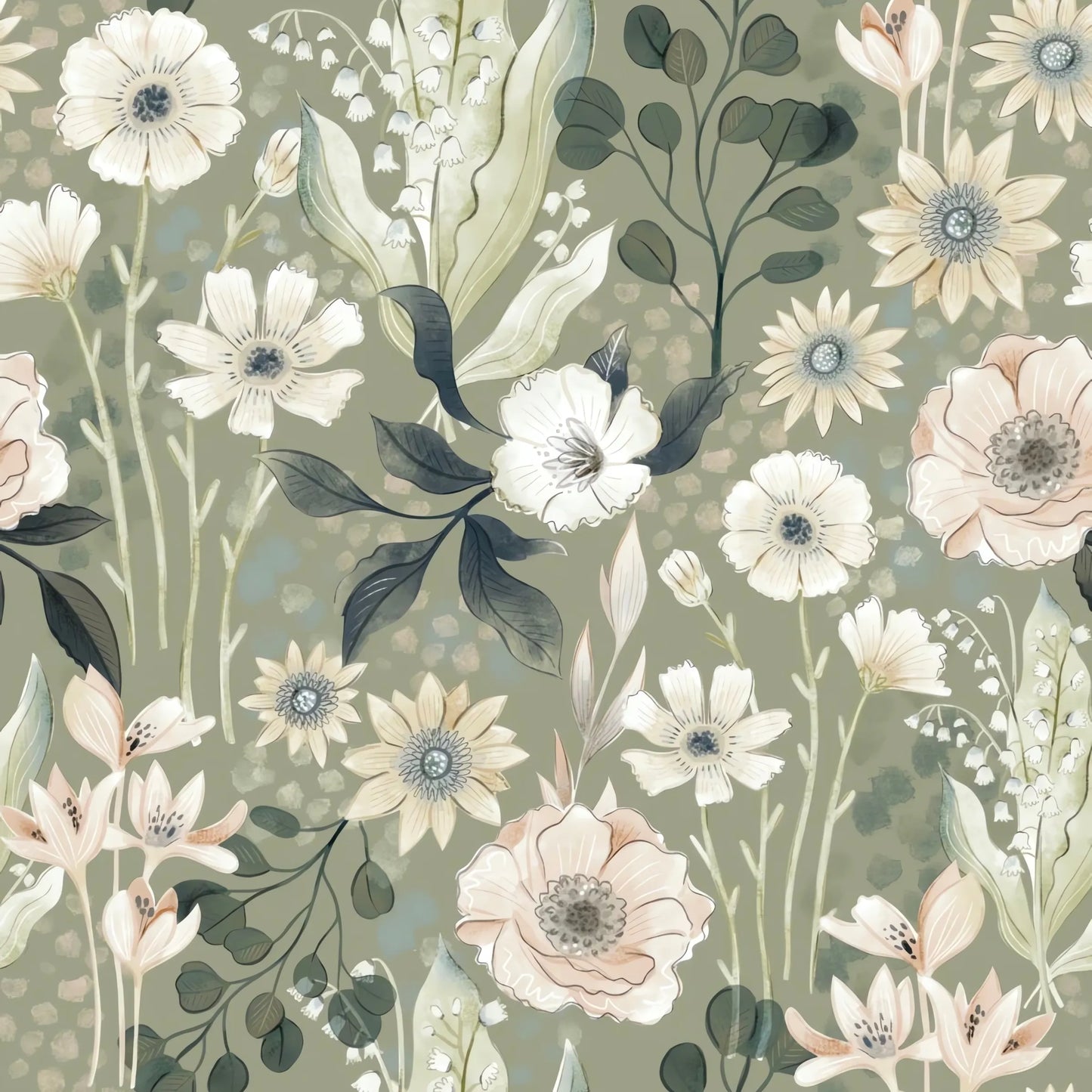 PAPEL MURAL FLORES LUPE - Siete Tintas