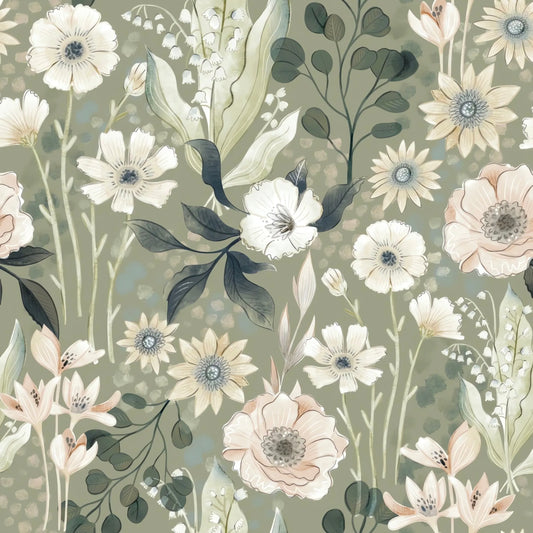 PAPEL MURAL FLORES LUPE - Siete Tintas