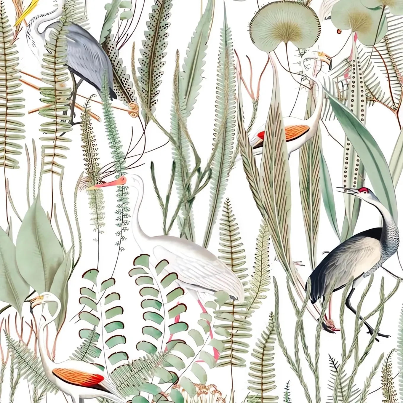 PAPEL MURAL GARZAS BLANCAS - Siete Tintas