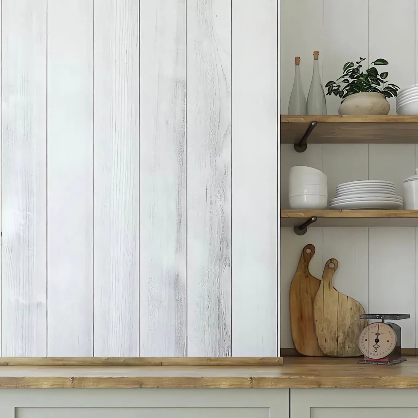 Papel Mural Madera Grisácea