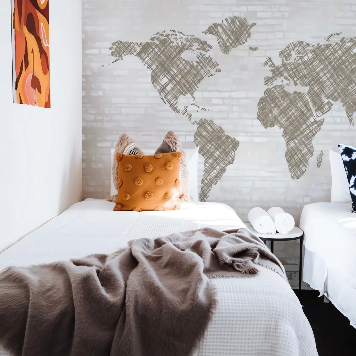 Papel Mural Mapa Ladrillo