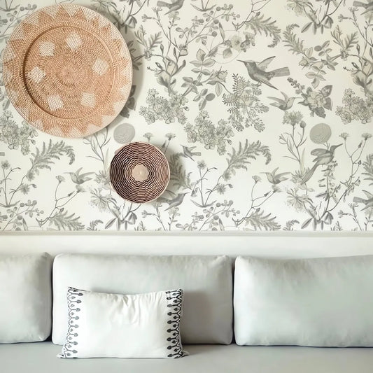 Papel Mural Picaflor Gris