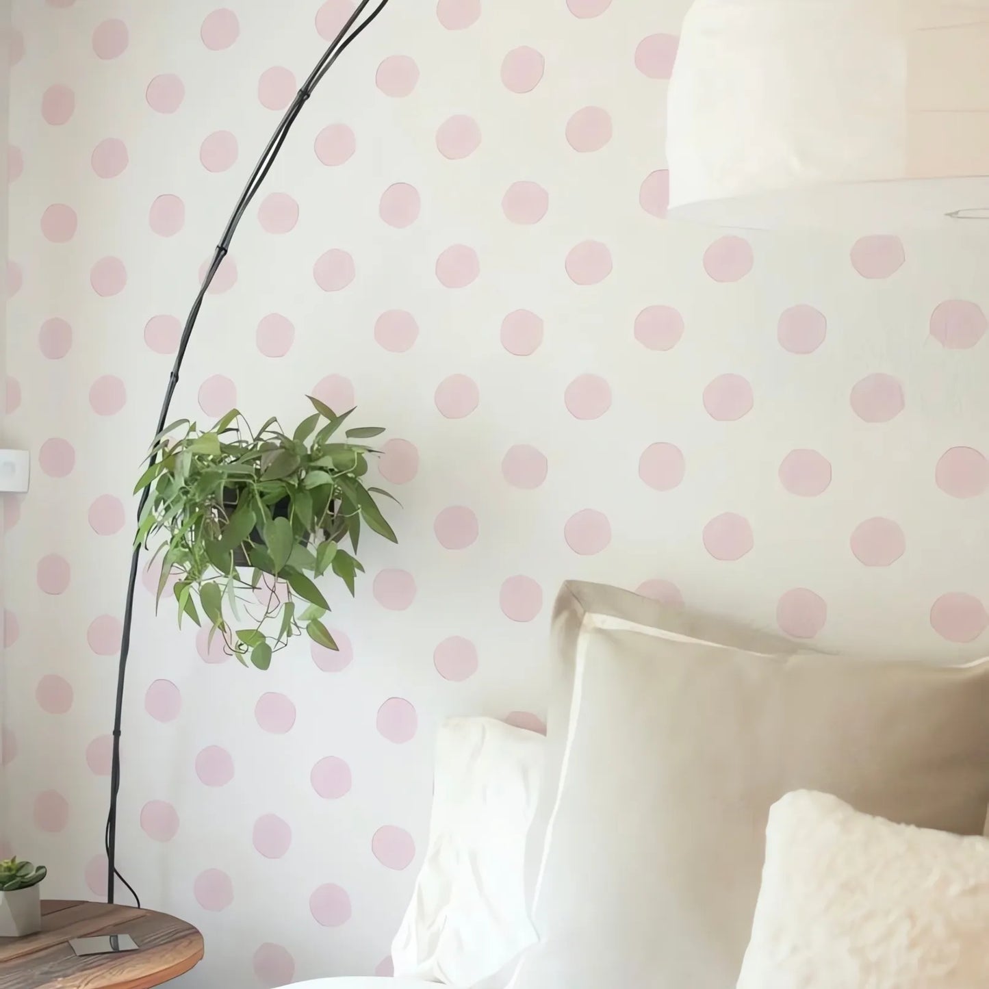 Papel Mural Puntos Rosa
