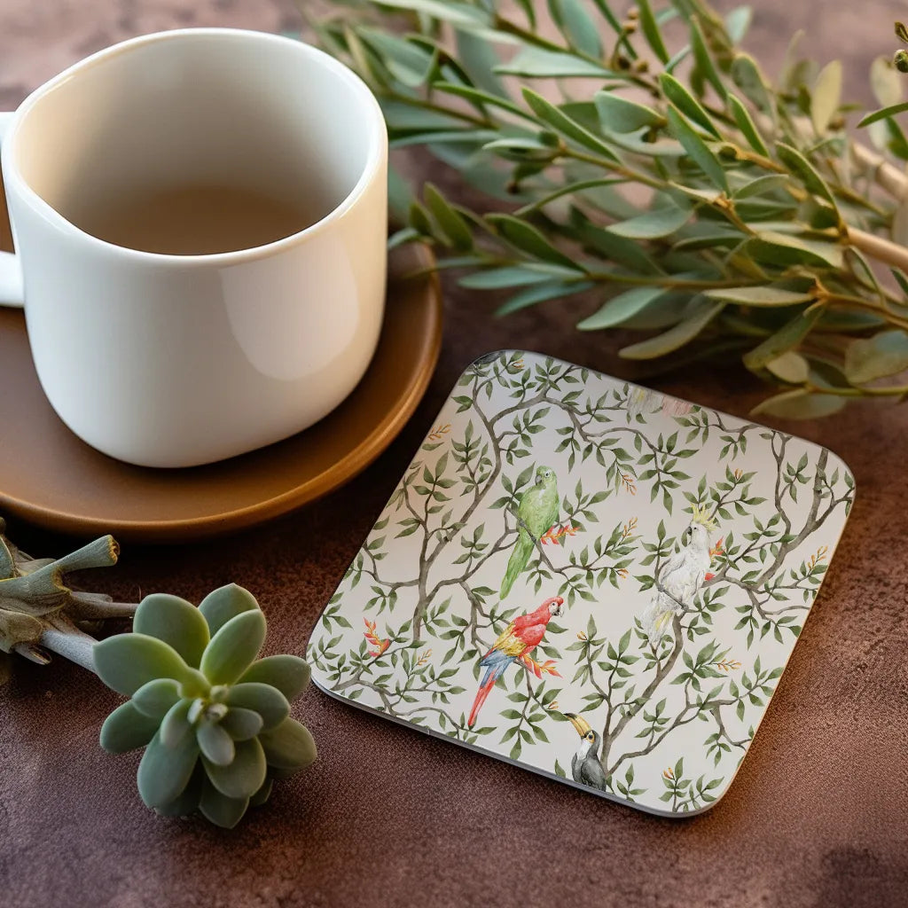 Posa Vasos Loros Blancos