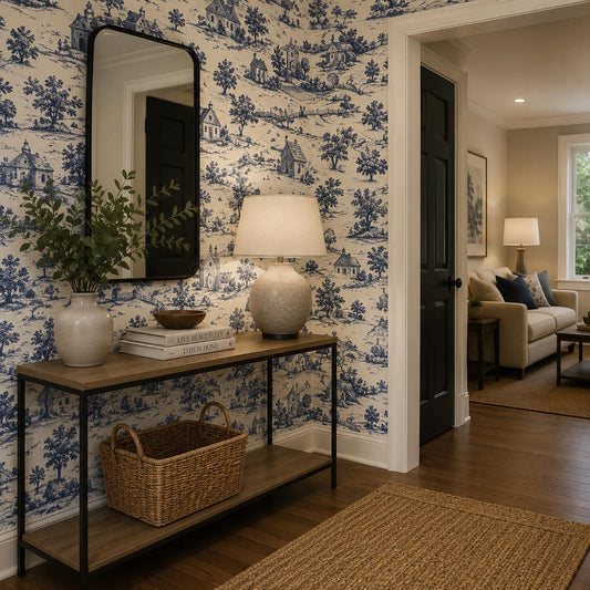 Papel Mural Toiley de Jouy Pradera Azul