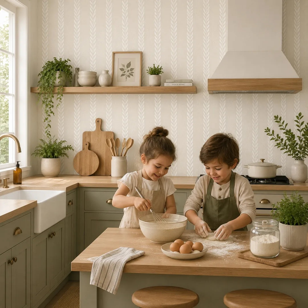Papel Mural Laurel Beige