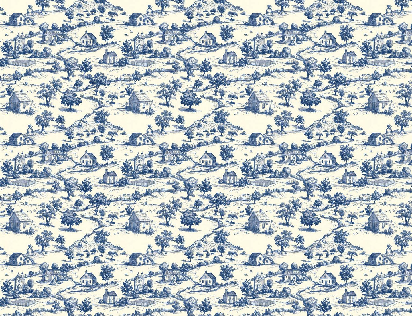 Papel Mural Toiley de Jouy Pradera Azul