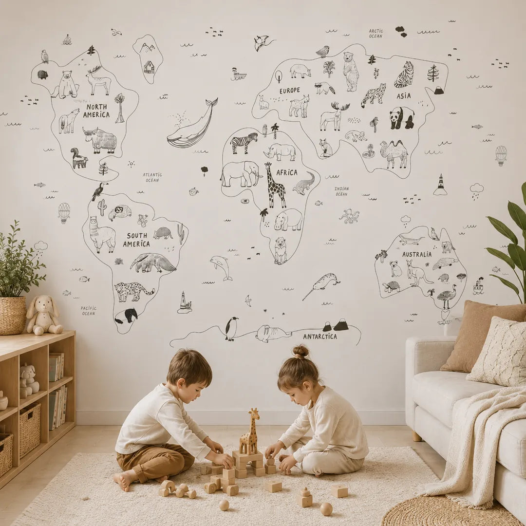 Papel Mural Mapa Dibujado