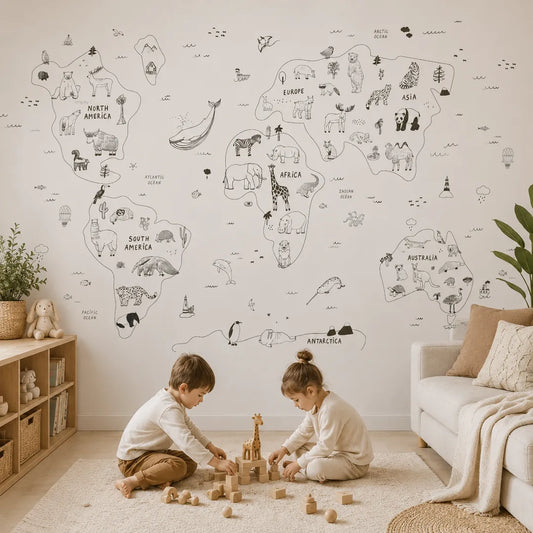 Papel Mural Mapa Dibujado