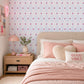 Papel Mural Rombo Corazón Celeste