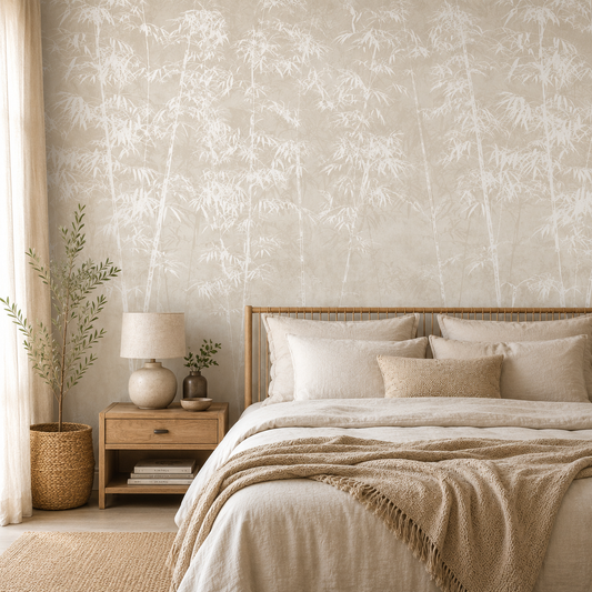Papel Mural Bambú Beige