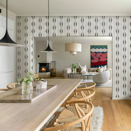 Papel Mural Textura Tribal Gris