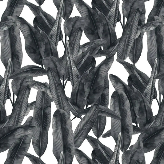 Papel Mural Selva De Hojas Negra
